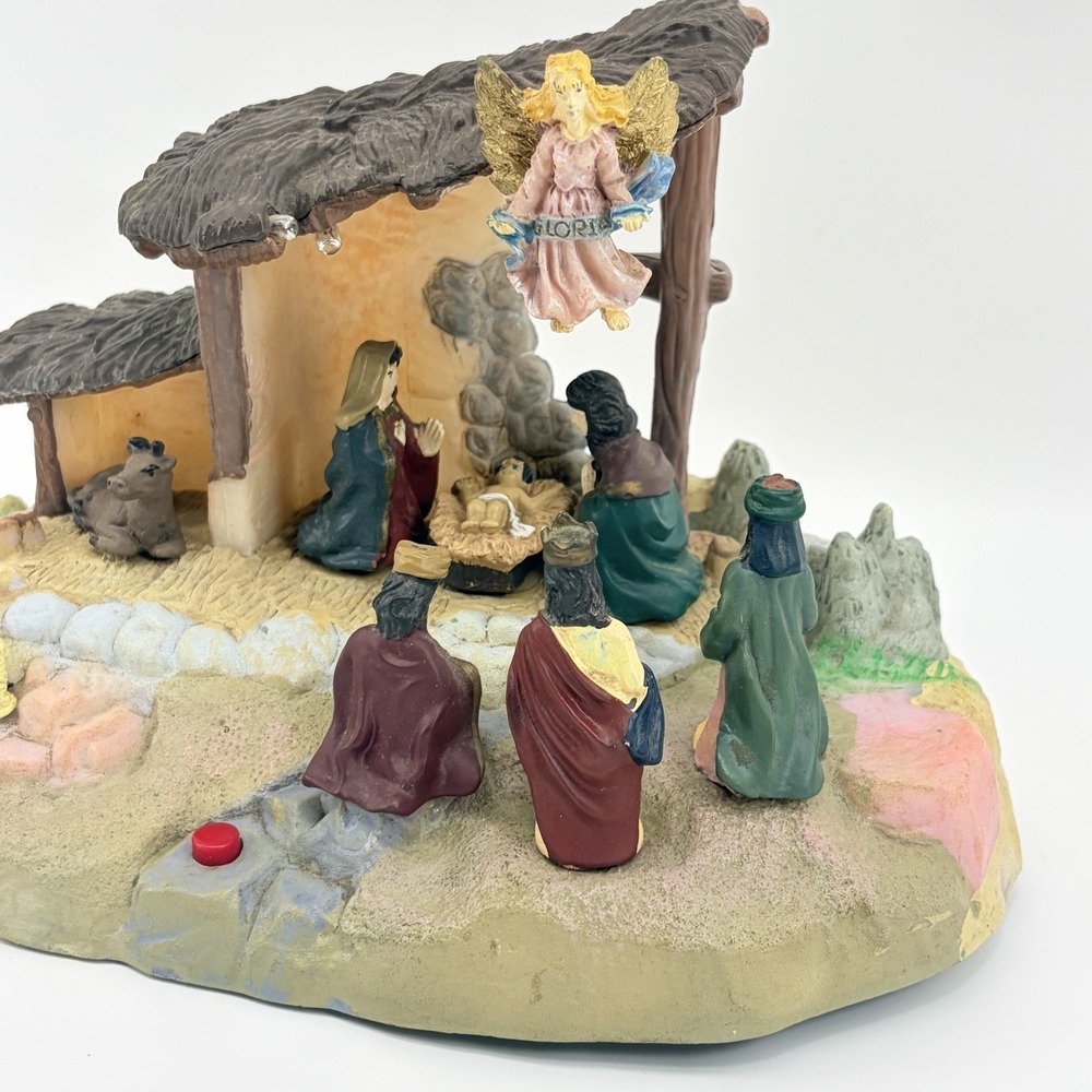 Gemmy Vintage Narrated Musical Light Up Jesus Nativity Scene 1999 Tested Works - Picture 4 of 11